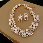 CONJUNTO PÉROLAS BANHADO EM OURO 18K - CONJ432
