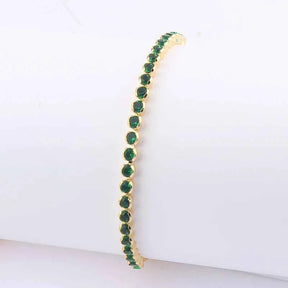 PULSEIRAS AJUSTÁVEIS ESMERALDA BANHADAS EM OURO 18K - PL652 - PL657 (DIVERSOS)