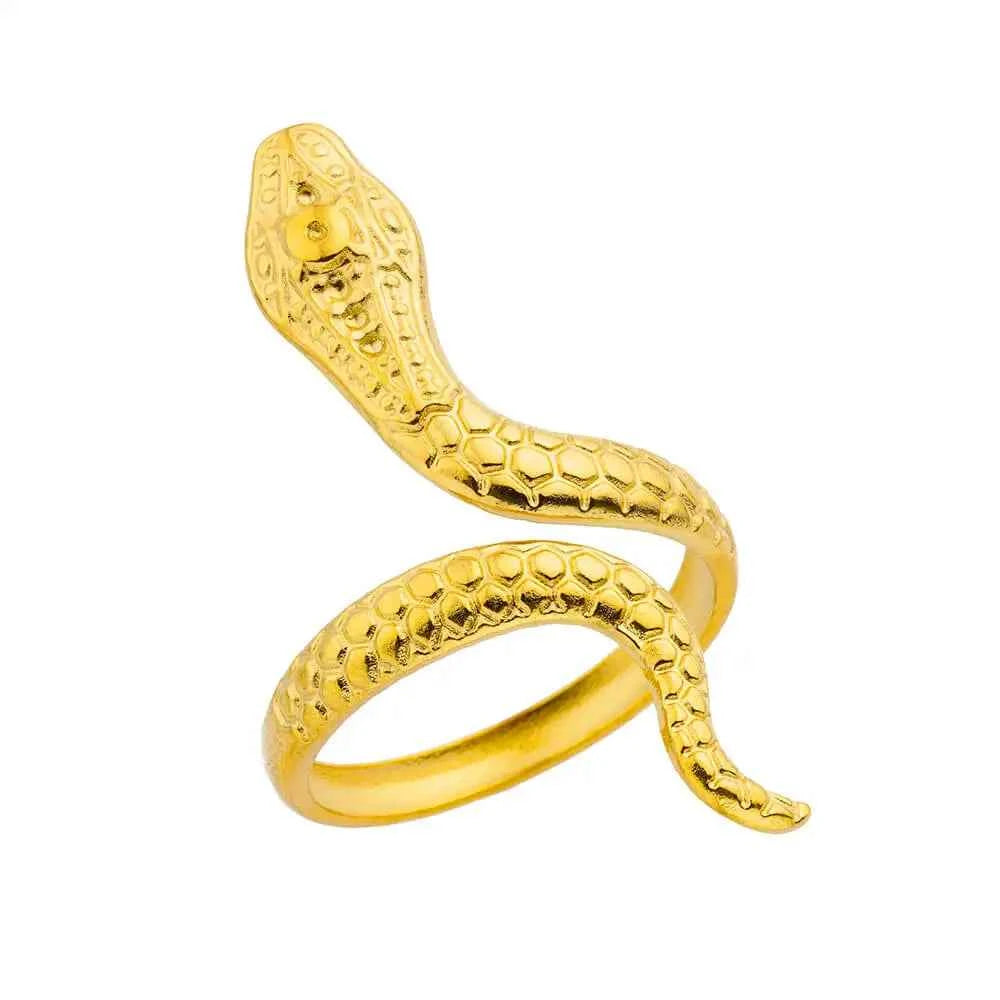 ANEL AJUSTÁVEL COBRAS BANHADO EM OURO 18K - ANF 332 - ANF 345 (DIVERSOS)