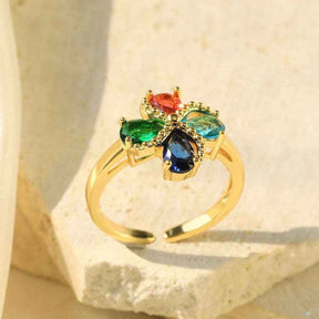 ANEL AJUSTÁVEL PRIMAVERA E NATUREZA BANHADOS EM OURO 18K ANF 678 - ANF 703 (DIVERSOS)