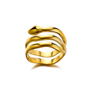 ANEL AJUSTÁVEL COBRAS BANHADO EM OURO 18K - ANF 332 - ANF 345 (DIVERSOS)