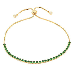 PULSEIRAS AJUSTÁVEIS ESMERALDA BANHADAS EM OURO 18K - PL652 - PL657 (DIVERSOS)