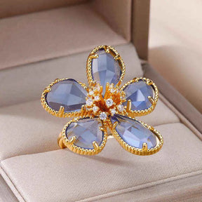 ANEL AJUSTÁVEL PRIMAVERA E NATUREZA BANHADOS EM OURO 18K ANF 678 - ANF 703 (DIVERSOS)