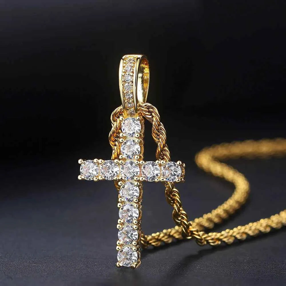 COLAR CRUCIFIXO BANHADO EM OURO 18K - GARGSI178
