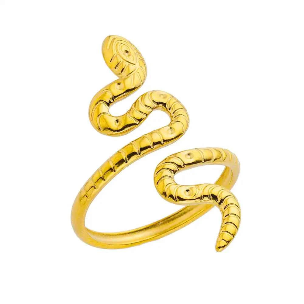 ANEL AJUSTÁVEL COBRAS BANHADO EM OURO 18K - ANF 332 - ANF 345 (DIVERSOS)