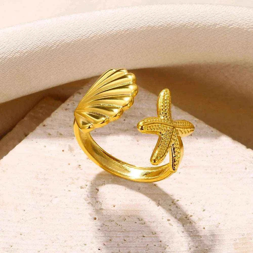 ANEL AJUSTÁVEL PRIMAVERA E NATUREZA BANHADOS EM OURO 18K ANF 678 - ANF 703 (DIVERSOS)