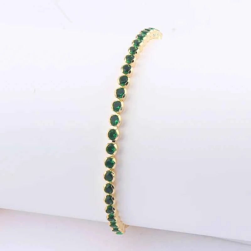 PULSEIRAS AJUSTÁVEIS ESMERALDA BANHADAS EM OURO 18K - PL652 - PL657 (DIVERSOS)