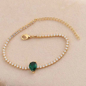 PULSEIRAS AJUSTÁVEIS ESMERALDA BANHADAS EM OURO 18K - PL652 - PL657 (DIVERSOS)