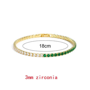 PULSEIRAS AJUSTÁVEIS ESMERALDA BANHADAS EM OURO 18K - PL652 - PL657 (DIVERSOS)