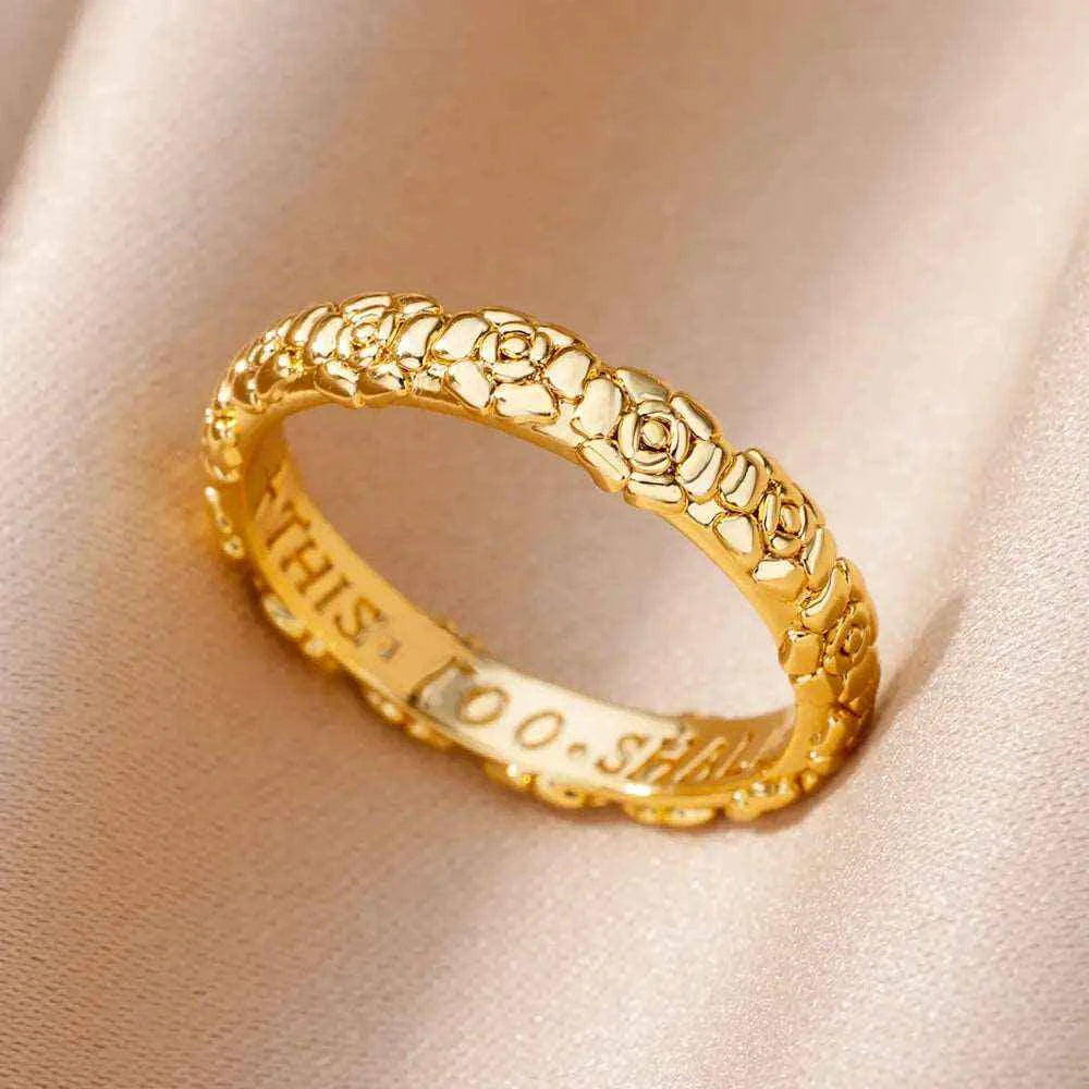 ANEL AJUSTÁVEL PRIMAVERA E NATUREZA BANHADOS EM OURO 18K ANF 678 - ANF 703 (DIVERSOS)