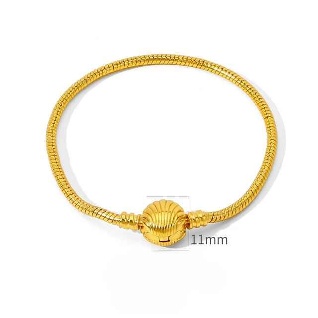 PULSEIRA PANDORA FECHO DESENHADO BANHADA EM OURO 18K - PL334