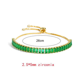 PULSEIRAS AJUSTÁVEIS ESMERALDA BANHADAS EM OURO 18K - PL652 - PL657 (DIVERSOS)