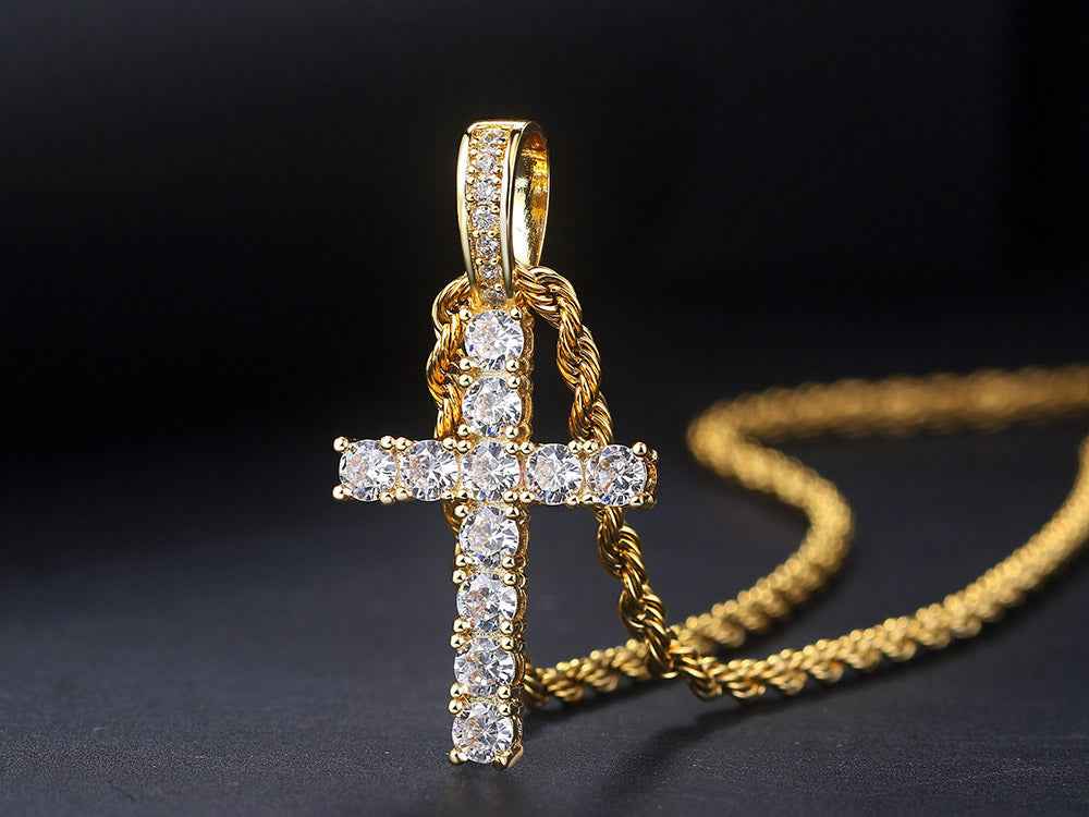 COLAR CRUCIFIXO BANHADO EM OURO 18K - GARGSI178