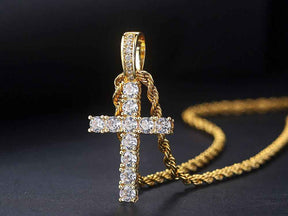 COLAR CRUCIFIXO BANHADO EM OURO 18K - GARGSI178