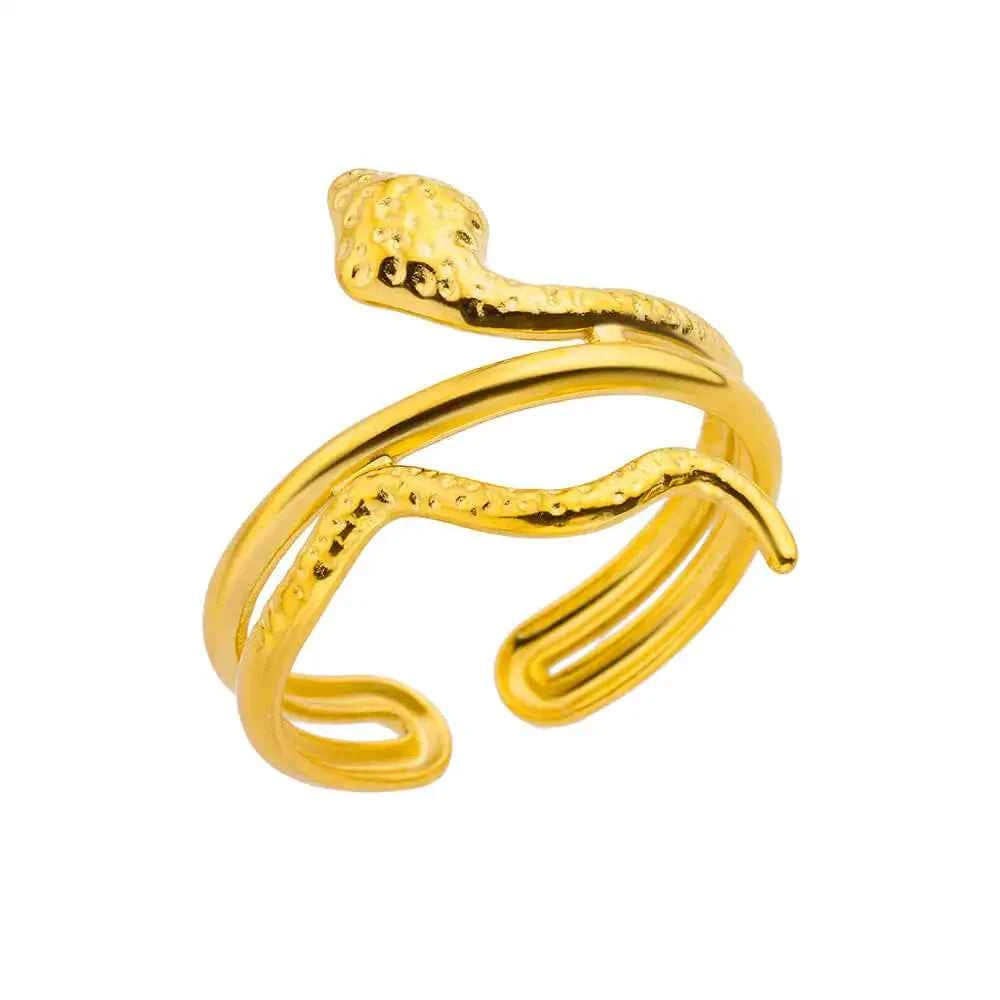 ANEL AJUSTÁVEL COBRAS BANHADO EM OURO 18K - ANF 332 - ANF 345 (DIVERSOS)