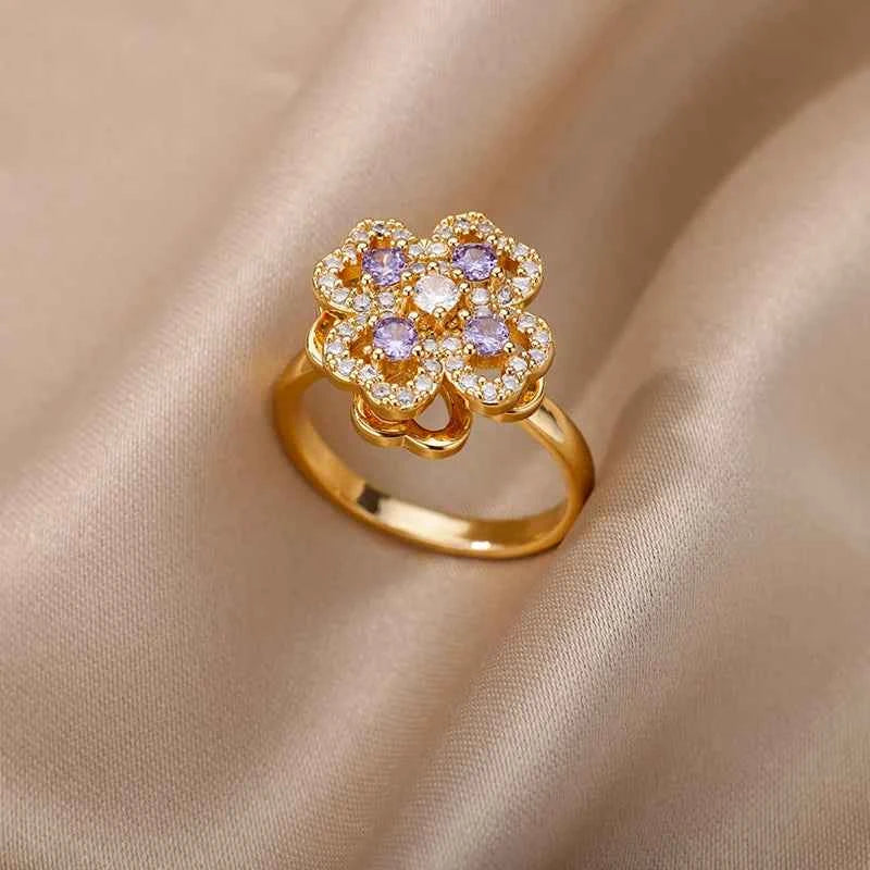ANEL AJUSTÁVEL PRIMAVERA E NATUREZA BANHADOS EM OURO 18K ANF 678 - ANF 703 (DIVERSOS)