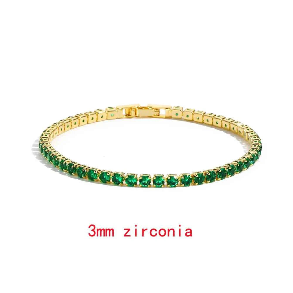PULSEIRAS AJUSTÁVEIS ESMERALDA BANHADAS EM OURO 18K - PL652 - PL657 (DIVERSOS)