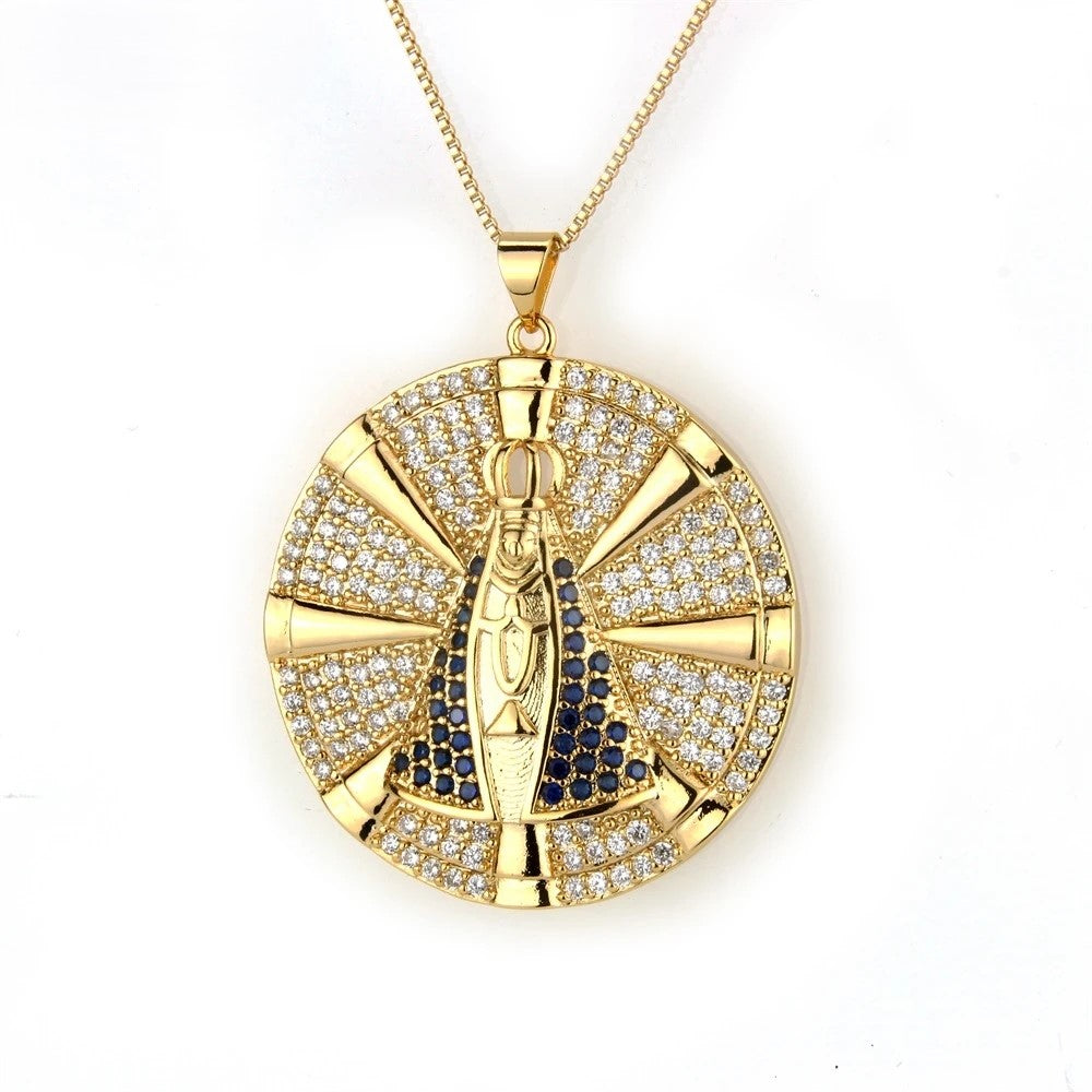 COLAR NOSSA SENHORA BANHADO EM OURO 18K - GARGSI811