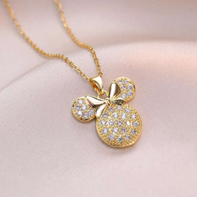 COLAR MICKEY CRAVEJADO BANHADO EM OURO 18K - GARG111