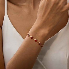 PULSEIRA CORAÇÕES BANHADA EM OURO 18K - PLSI 9477