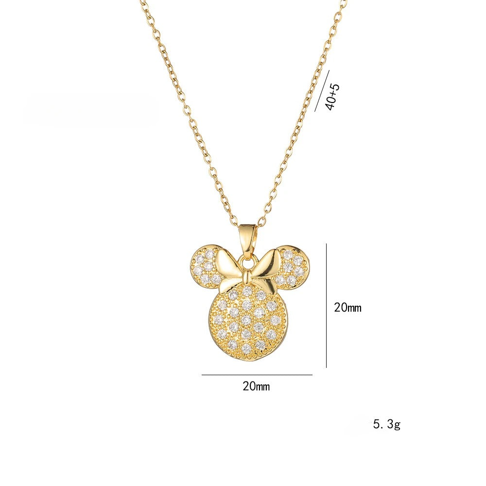 COLAR MICKEY CRAVEJADO BANHADO EM OURO 18K - GARG111