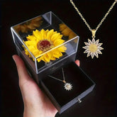 CAIXA E COLAR GIRASSOL BANHADO EM OURO 18K - GARGSI333