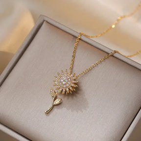 COLAR GIRASSOL BANHADO EM OURO 18K - GARG106