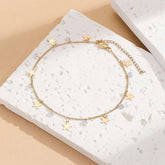 TORNOZELEIRA ESTRELAS BANHADA EM OURO 18K - TOR12