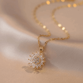 COLAR GIRASSOL GIRATÓRIO BANHADO EM OURO 18K - GARG336