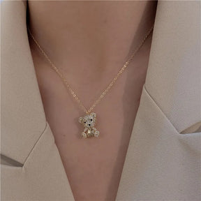 COLAR URSINHO CRAVEJADO BANHADO EM OURO 18K - GARG1489