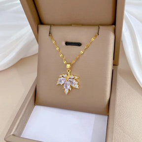 CONJUNTO FOLHA DE BORDO CANADÁ BANHADO EM OURO 18K - CONJ342