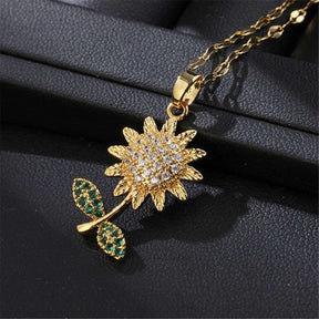 COLAR GIRASSOL BANHADO EM OURO 18K - GARG107