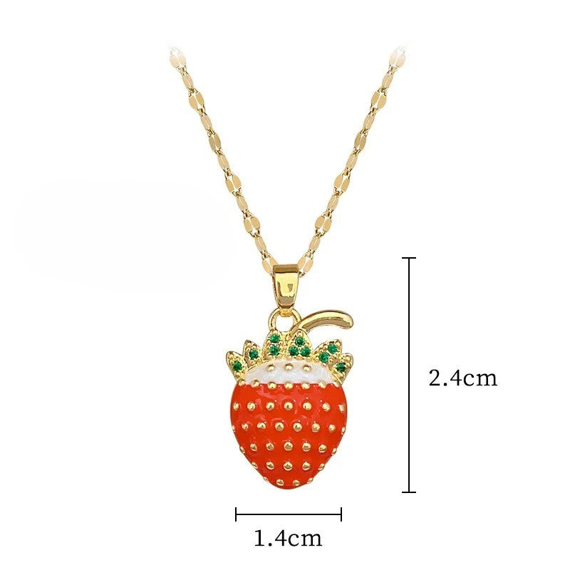 COLAR MORANGO CRAVEJADO BANHADO EM OURO 18K - GARG125
