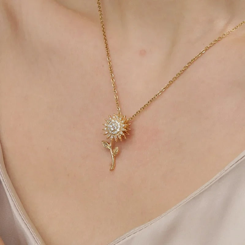 COLAR GIRASSOL BANHADO EM OURO 18K - GARG106