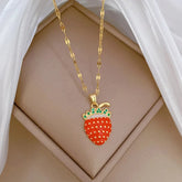 COLAR MORANGO CRAVEJADO BANHADO EM OURO 18K - GARG125