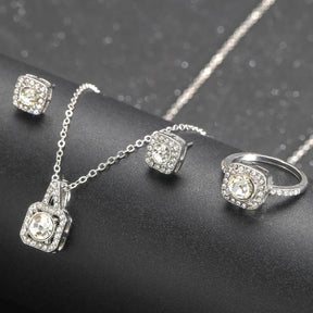SUPER CONJUNTO CRISTAIS PRATA 925 - CONP465