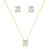 CONJUNTO CRISTAL  BANHADO EM OURO 18K - CONJ818