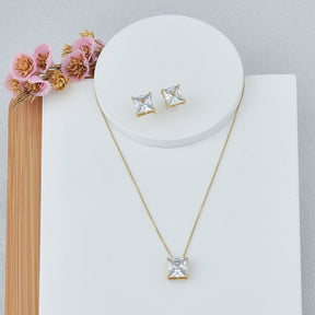 CONJUNTO CRISTAL  BANHADO EM OURO 18K - CONJ818