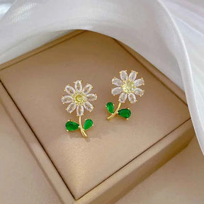 CONJUNTO FLORES BANHADO EM OURO 18K - CONJ8312