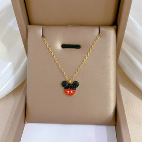 COLAR MICKEY CRAVEJADO BANHADO EM OURO 18K - GARG1188