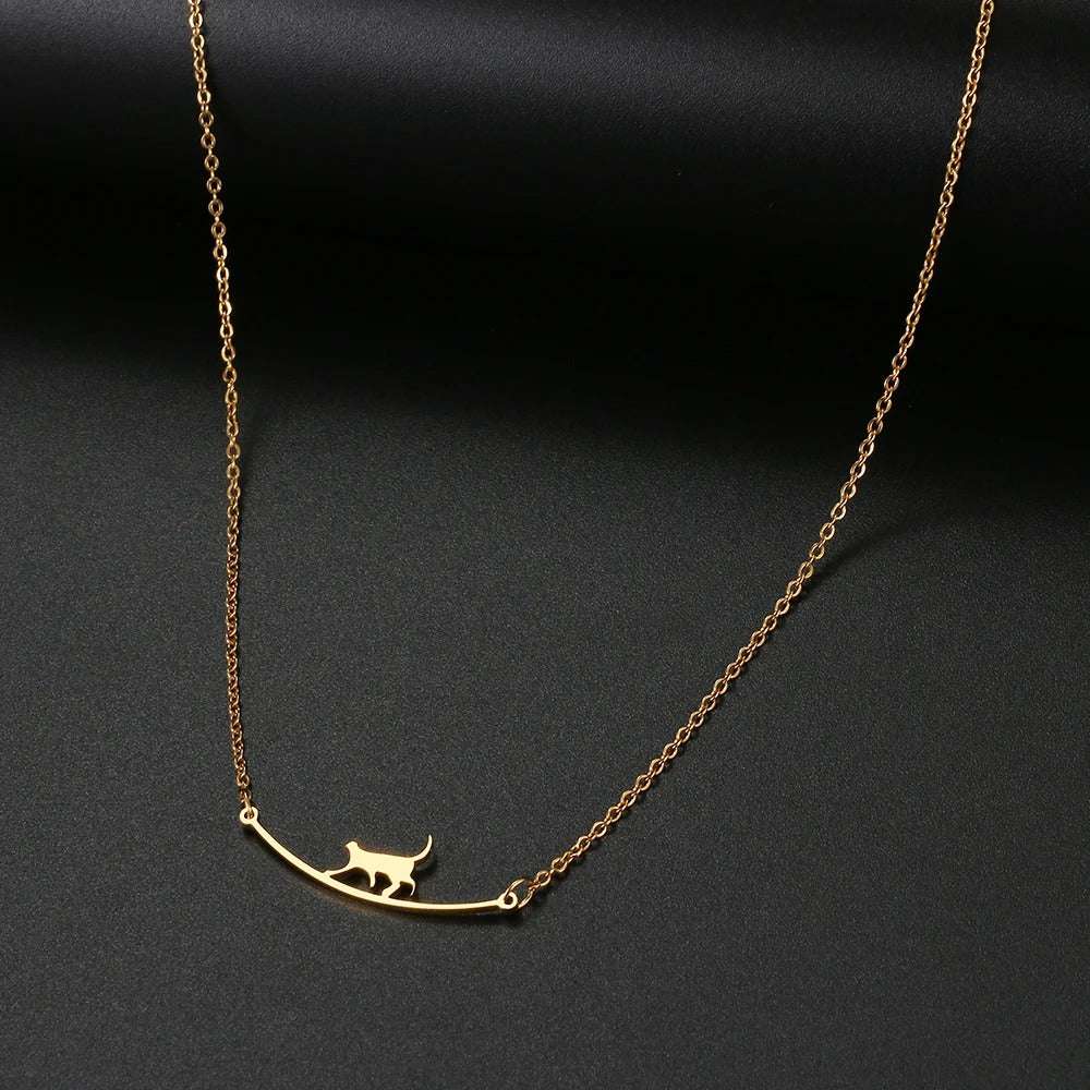 COLAR GATINHO BANHADO EM OURO 18K - GARGSI155
