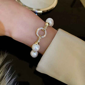PULSEIRA PÉROLAS CRAVEJADA BANHADA EM OURO 18K - PLSI022