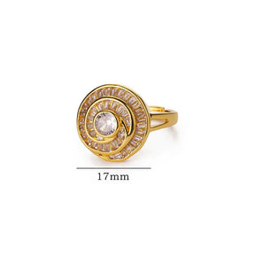 ANEL AJUSTÁVEL CRISTAIS BANHADO EM OURO 18K - AN18