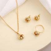 CONJUNTO NÓZINHO BANHADO EM OURO 18K - CONJ367