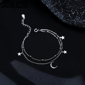 PULSEIRA LUA E ESTRELAS CRAVEJADAS PRATA 925 - PUL1522