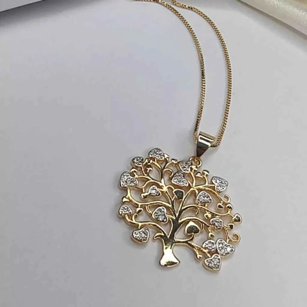 COLAR ÁRVORE DA VIDA BANHADO EM OURO 18K - GARGSI08