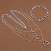 CONJUNTO CORAÇÕES PRATA 925 - CONP14