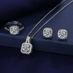 SUPER CONJUNTO CRISTAIS PRATA 925 - CONP465