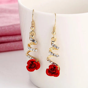 BRINCO ROSAS BANHADO EM OURO 18K - BR475