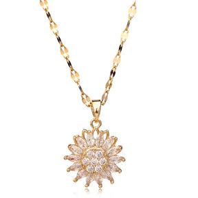 COLAR GIRASSOL GIRATÓRIO BANHADO EM OURO 18K - GARG336